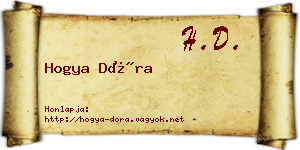 Hogya Dóra névjegykártya
